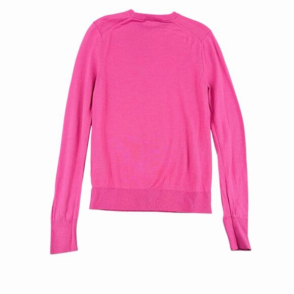 Uniqlo 100% Wool Crewneck Sweater Layer Womens XS Pink Long Sleeve Knit - Picture 6 of 8
